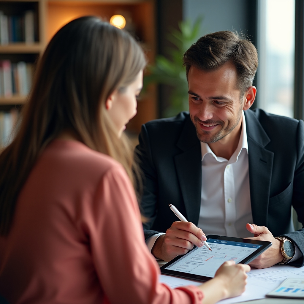 One-on-one financial orientation session between advisor and client