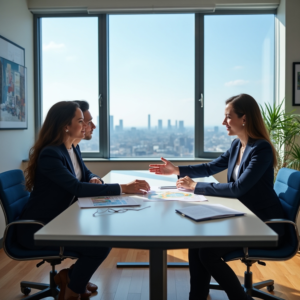 Financial orientation consultation session with advisor and client